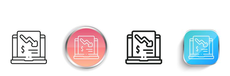 laptop icon thin linear regular and button style vector image