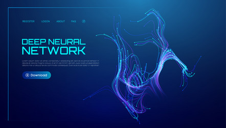 neural network background with ai data in abstract vector image