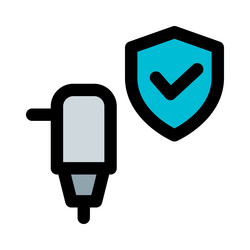 using a drill machine with safely excavate vector image
