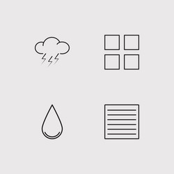 web simple linear icons set outlined vector image