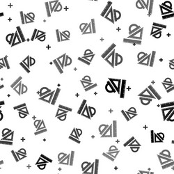 black set ruler triangular and protractor vector image
