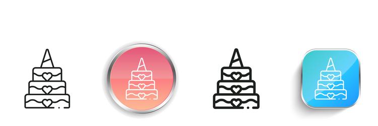 cake icon thin linear regular and button style vector image