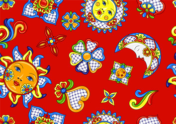 Colorful Mexican Folk Art Pattern Vector Image