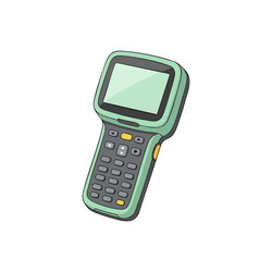 handheld electronic device with screen and keypad vector image
