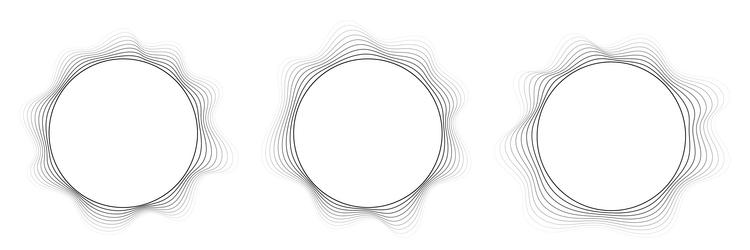 round sound wave frames circular lines pattern vector image