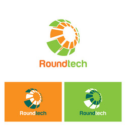 Round sphere dot technology gold logo Royalty Free Vector
