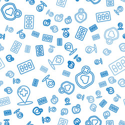 Set line map pointer with cross hospital shield vector