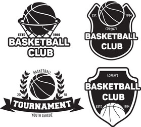 set of basketball sport emblems design element Vector Image