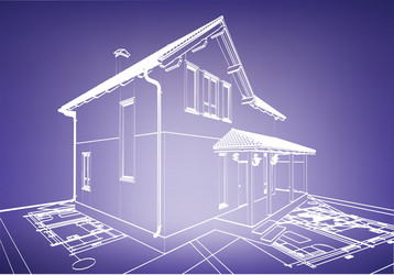 Wireframe Building Schematics vector image