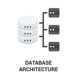 database architecture flat icon design concept vector image
