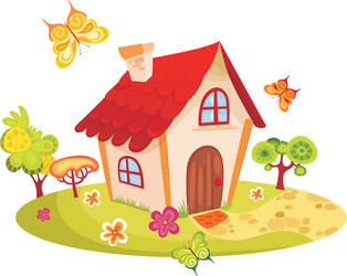 Simple rural house background Royalty Free Vector Image