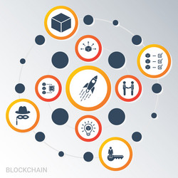 Infographic template blockchain data vector