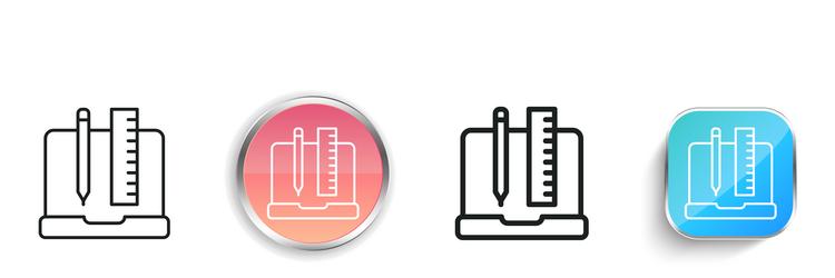 laptop icon thin linear regular and button style vector image