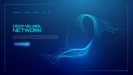 neural network background with ai data in abstract vector image