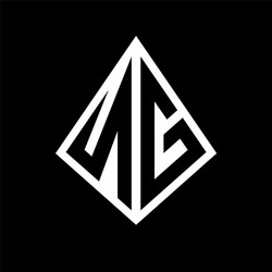 ng logo letters monogram with prisma shape design vector image