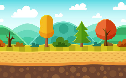 Cartoon seamless nature landscape Royalty Free Vector Image