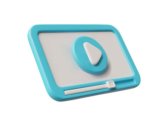 tablet computer with video player 3d vector image