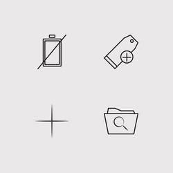 user interface simple linear icons set outlined vector image