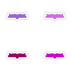 Assembly realistic sticker design on paper open vector