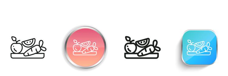 diet icon thin linear regular and button style vector image