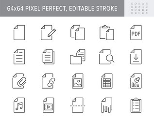 File Line Icons - Document Set vector image