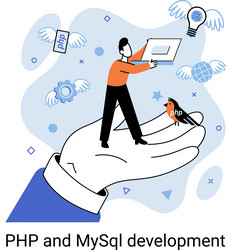 php and mysql development software website vector image