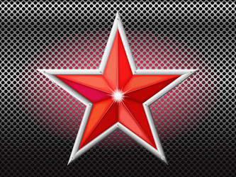 Red Star Mesh Grid Background vector image