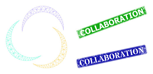 rubber collaboration imprints and triangle mesh vector image