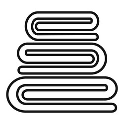 stack of clean towels line art icon representing vector image
