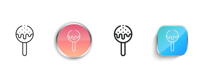 cake pop icon thin linear regular and button vector image