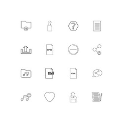 Files and folders sign linear thin icons set vector