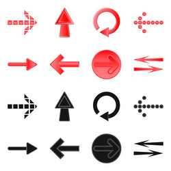 Isolated object of element and arrow sign set vector