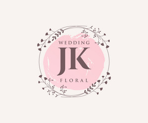 Jk initials letter wedding monogram logos Vector Image