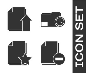 set document with minus upload file vector image