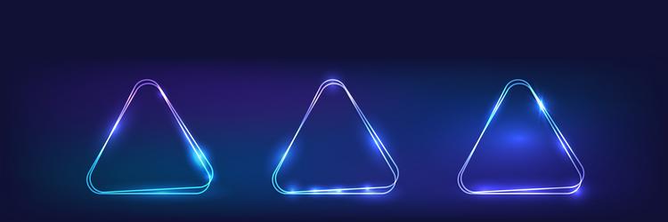 set of neon double frames with shining effects vector image