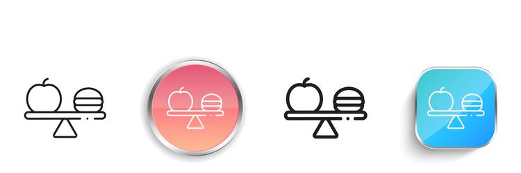 diet icon thin linear regular and button style vector image