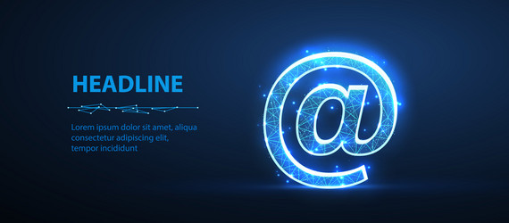 digital email sign ai mailing icon inbox vector image