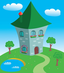 Simple rural house background Royalty Free Vector Image