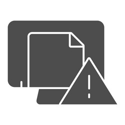 dangerous document on computer solid icon vector image