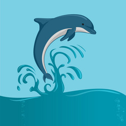 Dolphin in Ocean Splash Vector Image