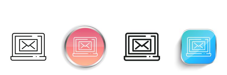 laptop icon thin linear regular and button style vector image