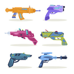 laser tag rifles toy guns set of isolated vector