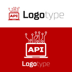 Red computer api interface icon isolated on white vector