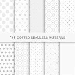 Set of seamless patterns with dots vector