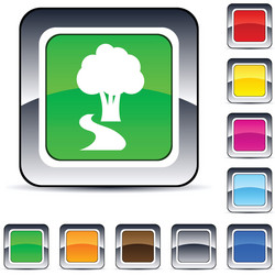 Tree Button Icon - Green vector image