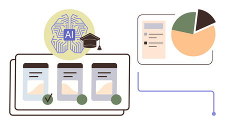 ai decision-making with data visualization vector image