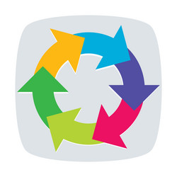 circular arrow pointer shape element vector image