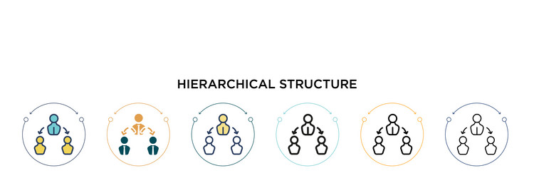 hierarchical structure icon in filled thin line vector image