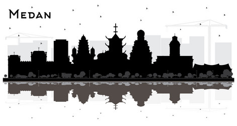 medan indonesia city skyline silhouette Vector Image