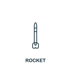 Rocket icon line simple weapon vector